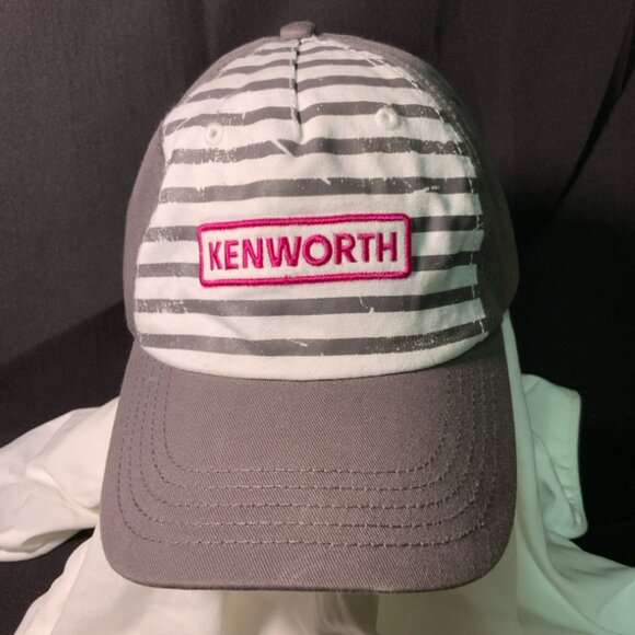 Kenworth Women‎ Grey Stripe Cotton Patch Adjustable Baseball Cap Hat (A) - Picture 1 of 6